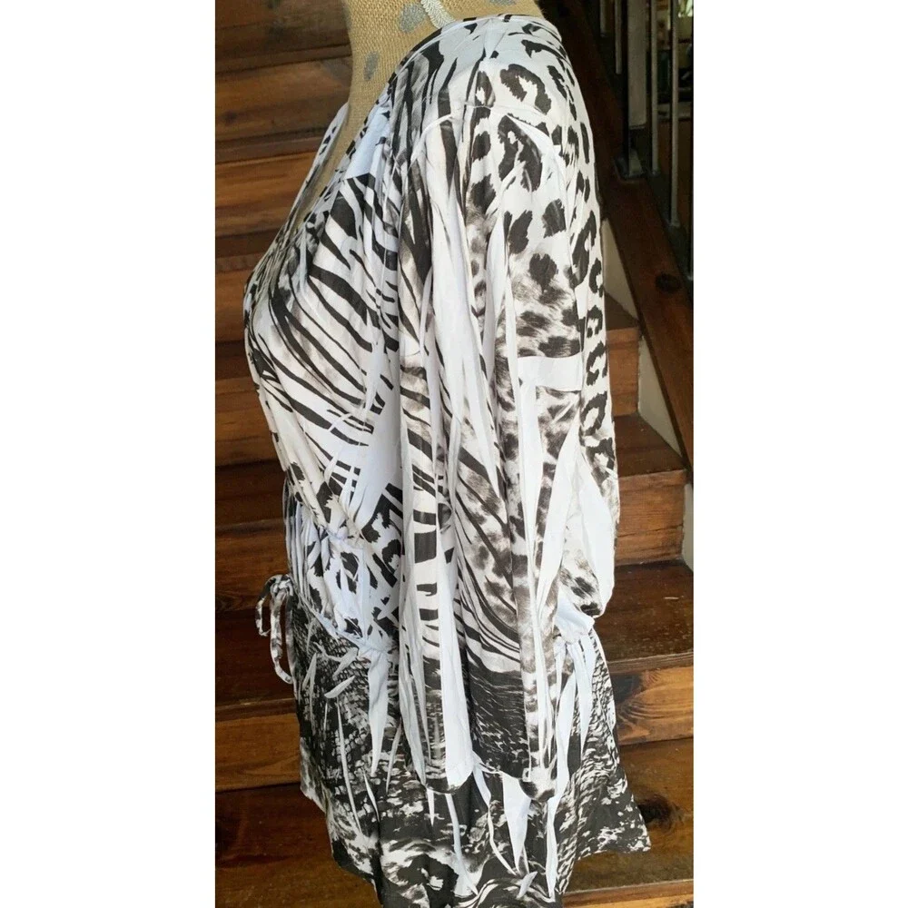 Melissa Paige Y2k Bell Sleeve Paisley Babydoll Slinky Top Soft Grunge Whimsigoth - Picture 4 of 12